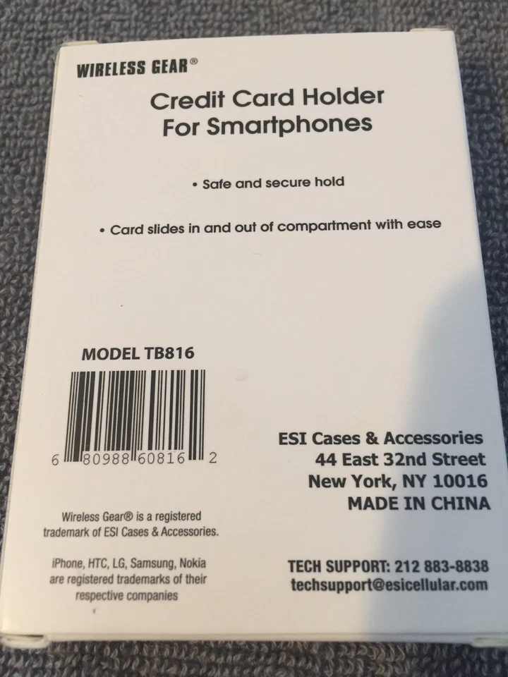 Portatarjetas de crédito Wireless Gear para smartphones modelo TB816 nuevo Foto 2 de 2