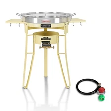 CONCORD The Herdsmen Stainless Steel Comal with Single Propane Burner Set