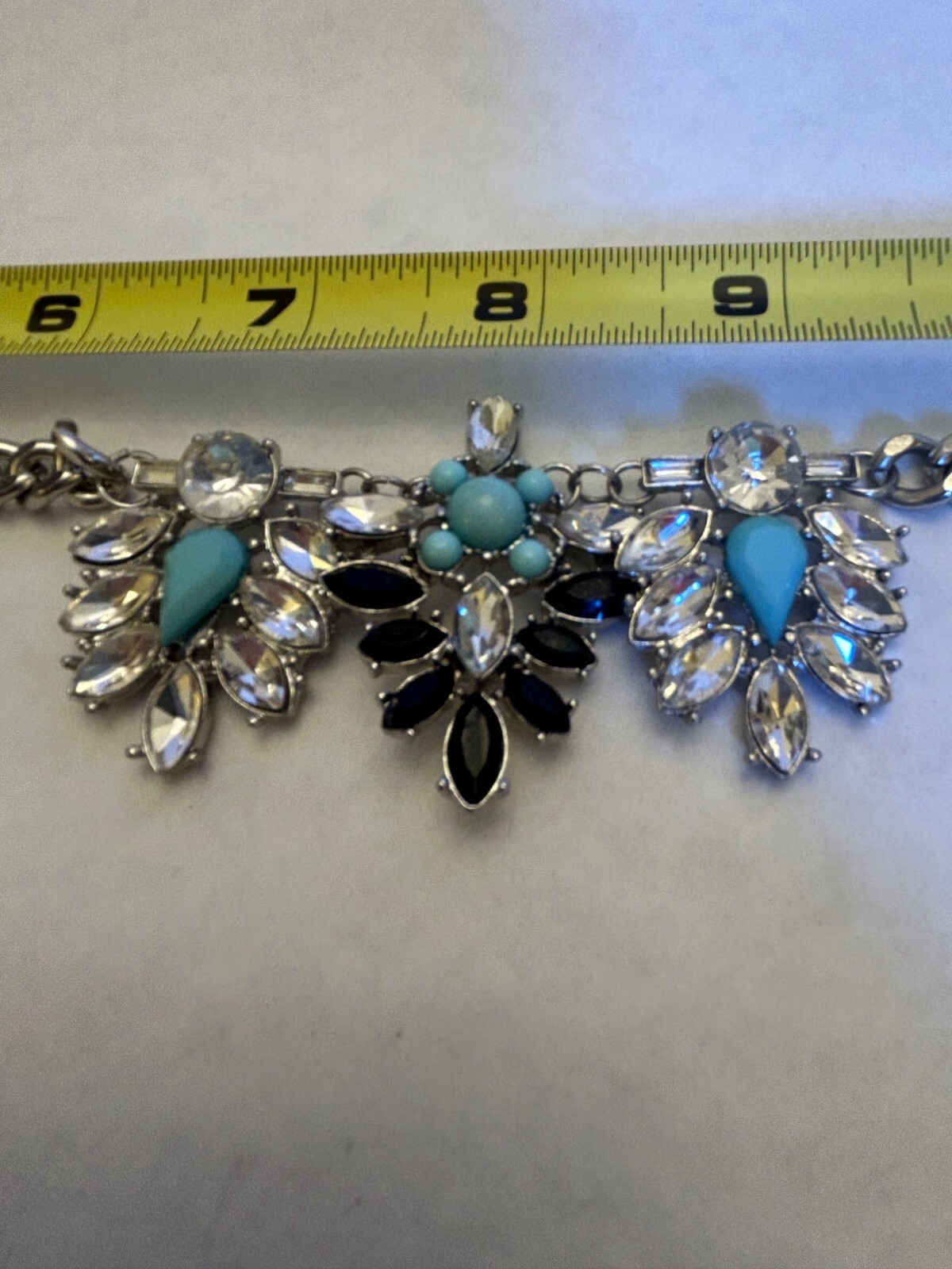 American Eagle Statement Necklace With Crystal & … - image 8