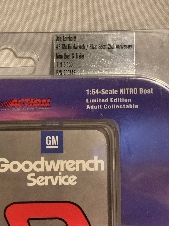 Dale Earnhardt, Sr. #3 Winston Silver Select 2003 Nitro Boat Nuevo Sellado Foto 3 de 4