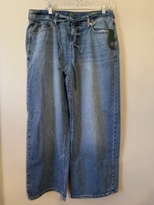 Wild Fable Women's Blue Low Rise Denim Baggy Jeans, Size 12/31
