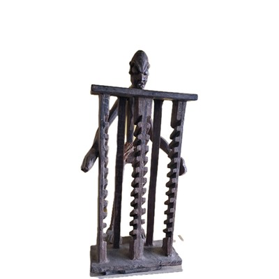 Wooden Cd Rack Tower 86 Cm High African Trip Style Used Vintage