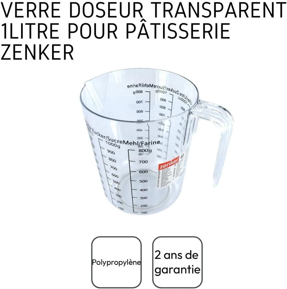 008811 Misuratore 1L, Plastica, Trasparente, 17 X 15,5 X 11,7 Cm - Immagine 4 di 4