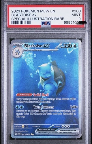 Pokemon Blastoise ex 151 MEW EN Special Illustration Rare #200 PSA 9 MINT