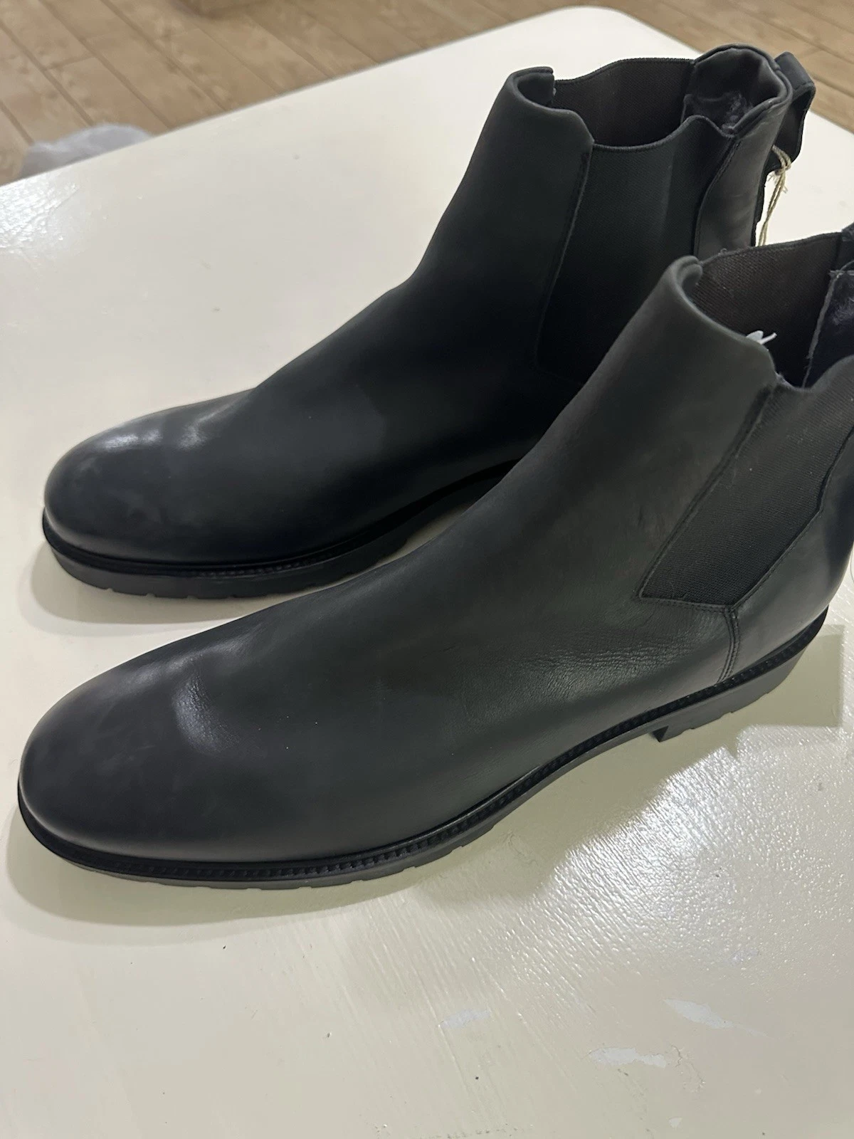Men’s NWOT Ross & Snow Black Leather Ankle Boots Size 13