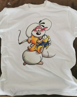 Diddl mit Pimboli und Ackaturbo Damen T Shirt XL weiß Kurzarm Rundhals