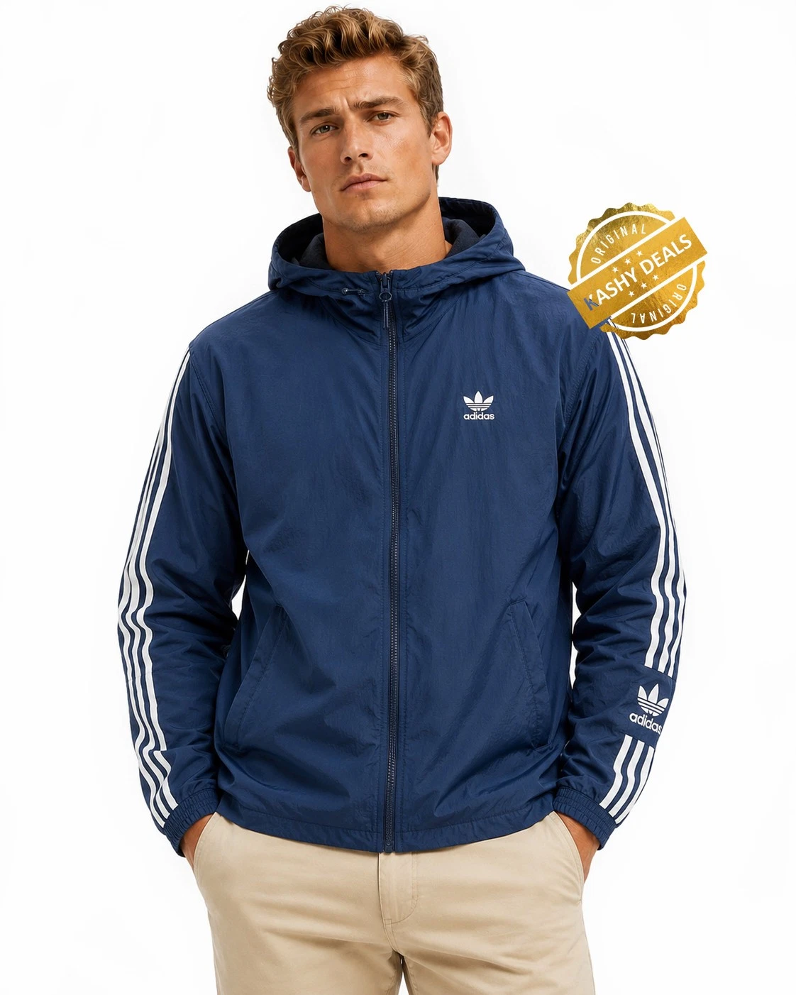 Adidas Lock Up Reversible Polar Fleece Track Hoodie Jacket - XS - Blue|Black