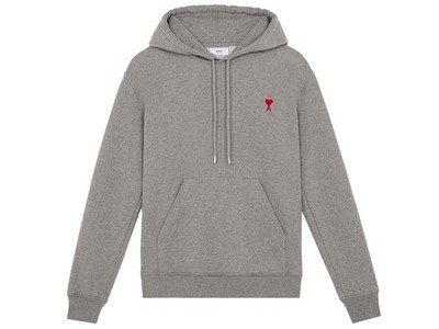 Ami Paris Men Ami de Coeur Hoodie - GREY (MEDIUM)