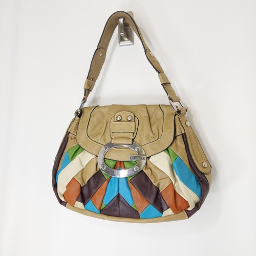 Guess Patchwork Leather Purse Hobo Vintage 90's Y2K Shoulder Bag G Monogram - Picture 10 of 18