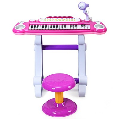Electronic Keyboard Toy Piano 37 Key Musical Toy w/ MP3 Input & Microphone
