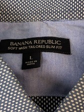 Banana Republic Men's L Soft Wash Tailored Slim Fit Shirt Blue Long Sleeve