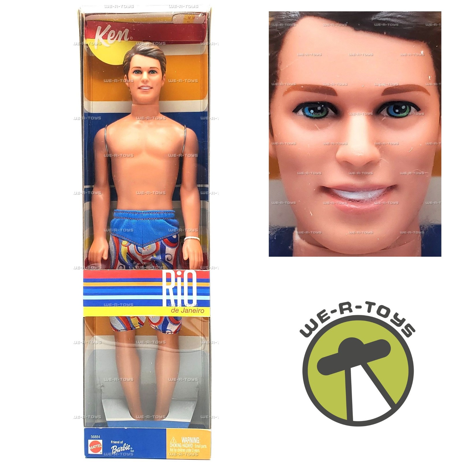 Barbie Ken Rio de Janeiro Doll with Swimming Trunks 2002 Mattel #56884