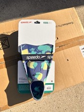 Speedo Kids Swim Fin Multi Blue Marble Sz Small 9-10 New