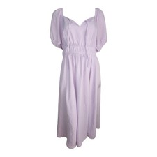 Torrid Dress Womens Plus Size 1 Purple Tea Length Swiss Dot Boho Cottagecore