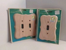 Lot Of 5 Light Switch Cover Light Touch Unfinished Wood Double And Single Switch