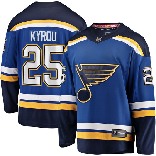 Men's Fanatics Jordan Kyrou Blue St. Louis Blues Home Team Breakaway Player