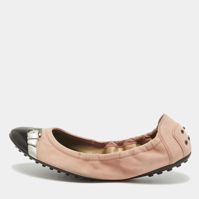 TOD\'S Pink/Champagne/brown Suede Patent Leather Slip On Sneakers EU 37 Woman PINK Sneakers in Suede XXW04L0HZ40M8W9M027 | Tods main image 3