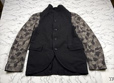 comme des garcons Black homme plus structured bustle blazer W Camo Sleeves Sz S