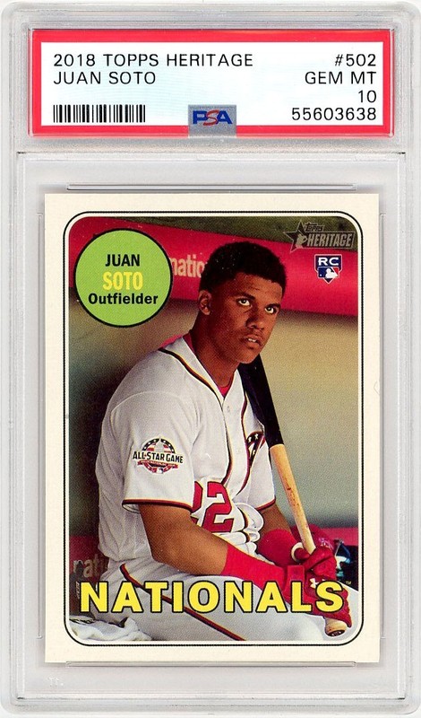 2018 Topps Heritage #502 Juan Soto Washington Nationals RC GEM MINT PSA 10 *3638