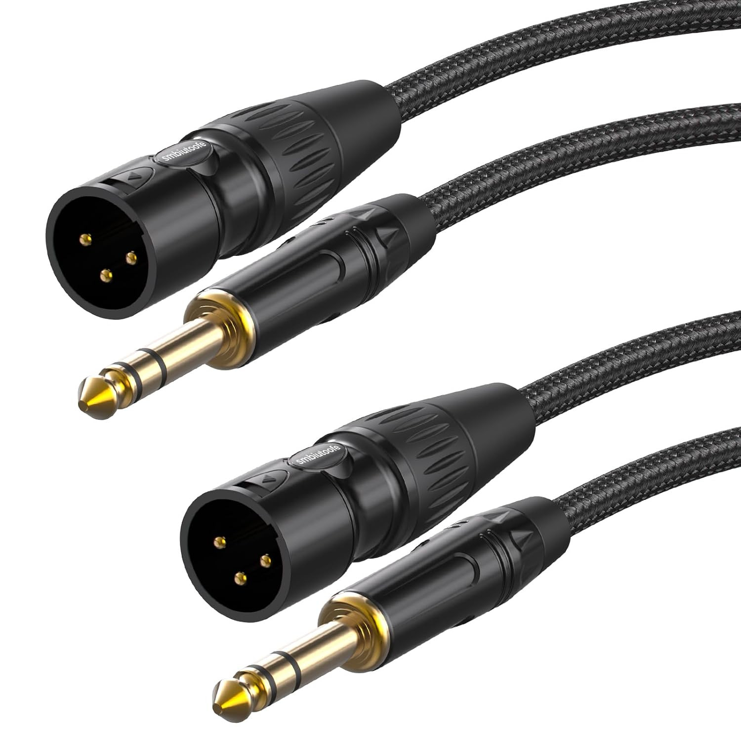 XLR to 1/4, TRS to XLR Male 25ft 2Packs Gold-Plated Connectors