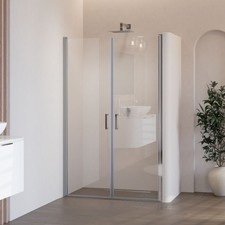 i-flair® Duschtür Nischentür STELLA mit Pendeltüren aus ESG Sicherheitsglas