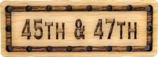 45th and 47th Solid Oak Laser Engraved Wooden Patch- 3.5x1.25 inch - W1053