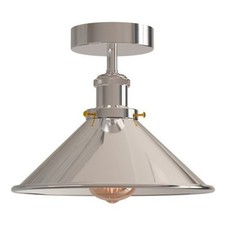 Image of Retro Semi Flush Ceiling Light Metal E27 Fitting