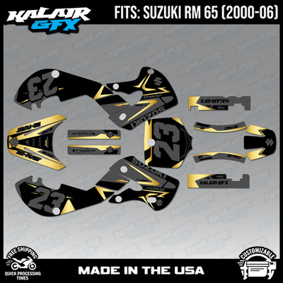 Graphics Kit for Suzuki RM65 RM 65 (2000-2006) Evader Series - Gold