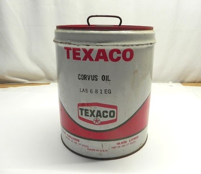 VINTAGE 1970'S TERXACO CORVUS OIL 5 GALLON CAN ALMOST EMPTY USED PRE-OWNED 