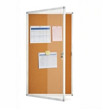 Enclosed Bulletin Board,Lockable Cork Noticeboard with Aluminum Frame, Secure...