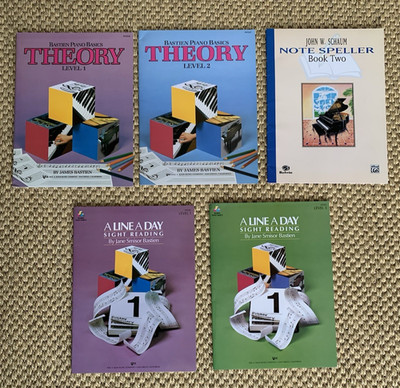 Bastiens' Piano Books Basics Theory Sight Reading Schaum Note Speller 5 Books