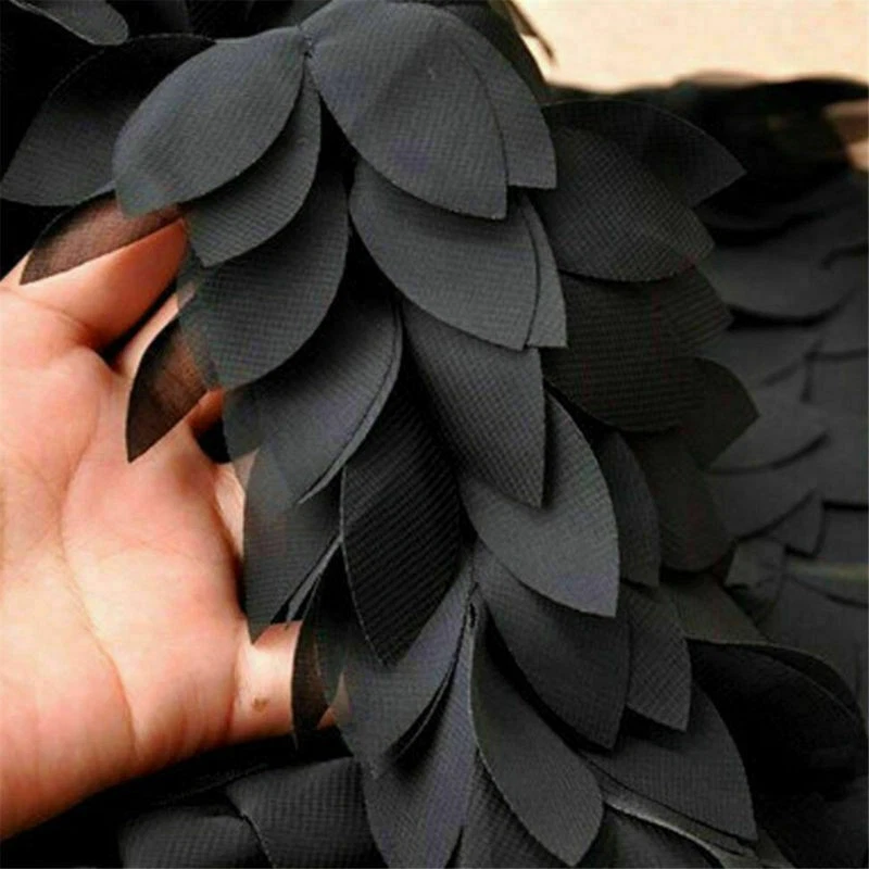 Chiffon Verlässt Spitze Borte Hochzeitskleid Braut Spitzenbesatz Stoff Handwerk - Bild 2 von 4