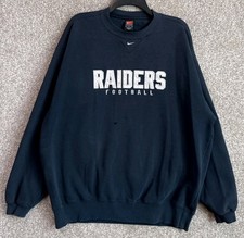 Vintage Nike DISTRESSED NFL Mens Large Oakland Raiders Center Swoosh Sweatshirt