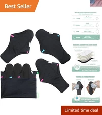 Comfort & Sustainability: 6 Pack Black Reusable Menstrual Pads with Wet Bag