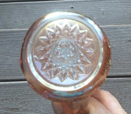 SALE !!!!!!!! ANTIQUE MARIGOLD IMPERIAL CARNIVAL GLASS “HOBSTAR” CREAMER - Picture 9 of 9
