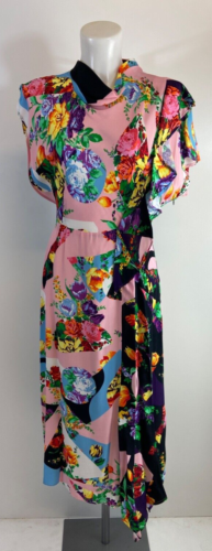 Topshop Petite Bold Kwiatowa sukienka z wysokim dekoltem Zanurzona sukienka z pokrywą plecami Sugerowana cena detaliczna: 49 £ Rozmiary 4 6 8 - Zdjęcie 1 z 9