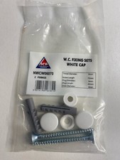 WC Pan Fixing Kit White Screws Cap Cistern Lavatory Toilet Bog!