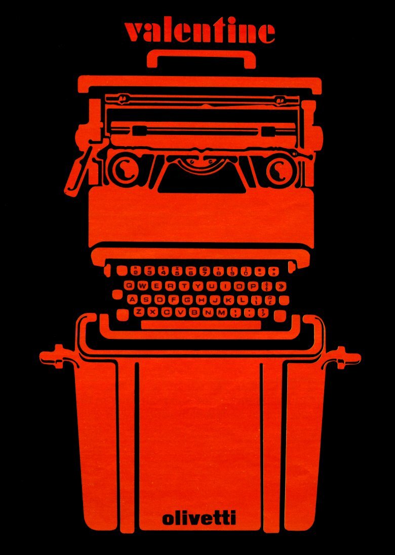 1969 Olivetti Valentine typewriter illustrated vintage ad NEW
