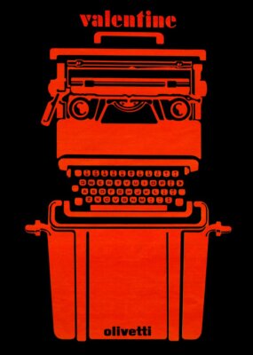 1969 Olivetti Valentine typewriter illustrated vintage ad NEW
