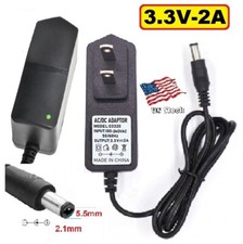3.3V 2A AC/DC Adapter Power Supply for Home Electronics with 5.5x2.1mm Plug