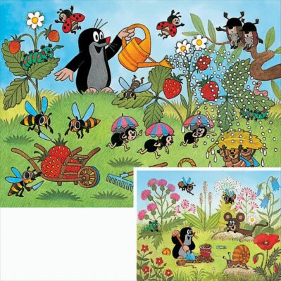 Der Maulwurf im Garten, 2 x 20 Teile Puzzle