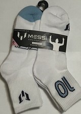 Messi Collection Cushioned Crew Socks 6 Pairs All White Men  s Size 6-12 New