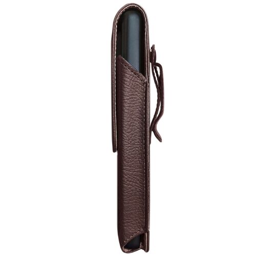 Brown Vertical Leather Holster Belt Clip Case Cover For Apple iPhone 15 Plus - Picture 13 of 14
