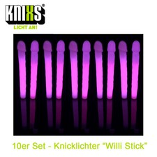 10er Set Knicklicht "Willi Stick" Pink leuchtend in Penis-Form als Scherzartikel