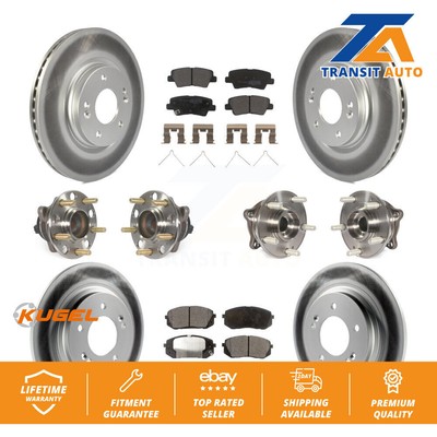 Front Rear Hub Bearing Coated Disc Brake Rotor And Pad Kit (10Pc) For Kia Optima