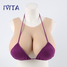 Silicone Crossdresser Breast Forms Breastplates Transgender Fake Boobs C-J Cup
