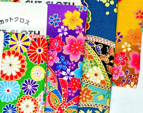 Japanese Cut cloth gold-colored Fabric Flower Style Pure Cotton Patchwork Quilt - Picture 6 of 17