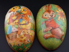 Vintage Easter Paper Mache Candy Container Egg Halves Germany