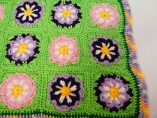 New Soft Floral Granny Square Baby Bassinet Cradle Blanket Handmade Crocheted