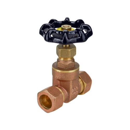 1/2"in-3/4"in Gate Valve Lead Free Compression Threaded Connections Cast Brass